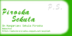 piroska sekula business card